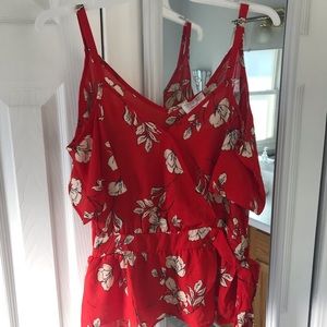 Red Floral Top